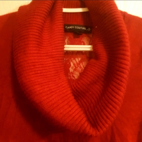 👚 Candy Couture Ruched Cowl Laced Sweater - Picture 7 of 9